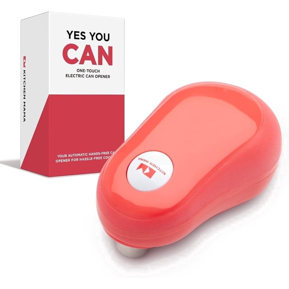 Kitchen Mama One-Touch Auto Stop Electric Can Opener (Red)