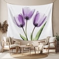 thumbnail image 2 of Purple Tulip Tapestry for Bedroom Wall Hanging Tapestry, Aesthetic&nbsp;Pastoral Flower Floral Spring Ceiling Backdrop Tapestries Poster Blanket Wall Decor for Teens Room Living Room Dorm 59" x 79", 2 of 8