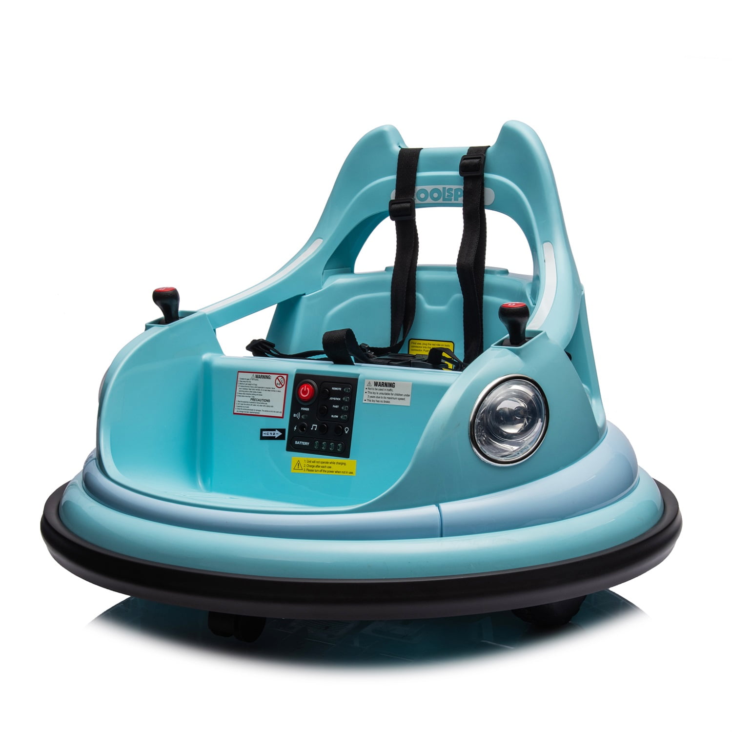 CIPACHO 12V Electric Ride On Bumper Car for Kids & Toddlers 1.5-5 Years Old, Baby Bumping Toy Gifts, LED Lights, 360 Degree Spin, Blue