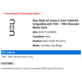 thumbnail image 2 of Rear Shaft All Joints U Joint U-Bolt Kit - Compatible with 1982 - 1984 Chevy Monte Carlo 1983, 2 of 2
