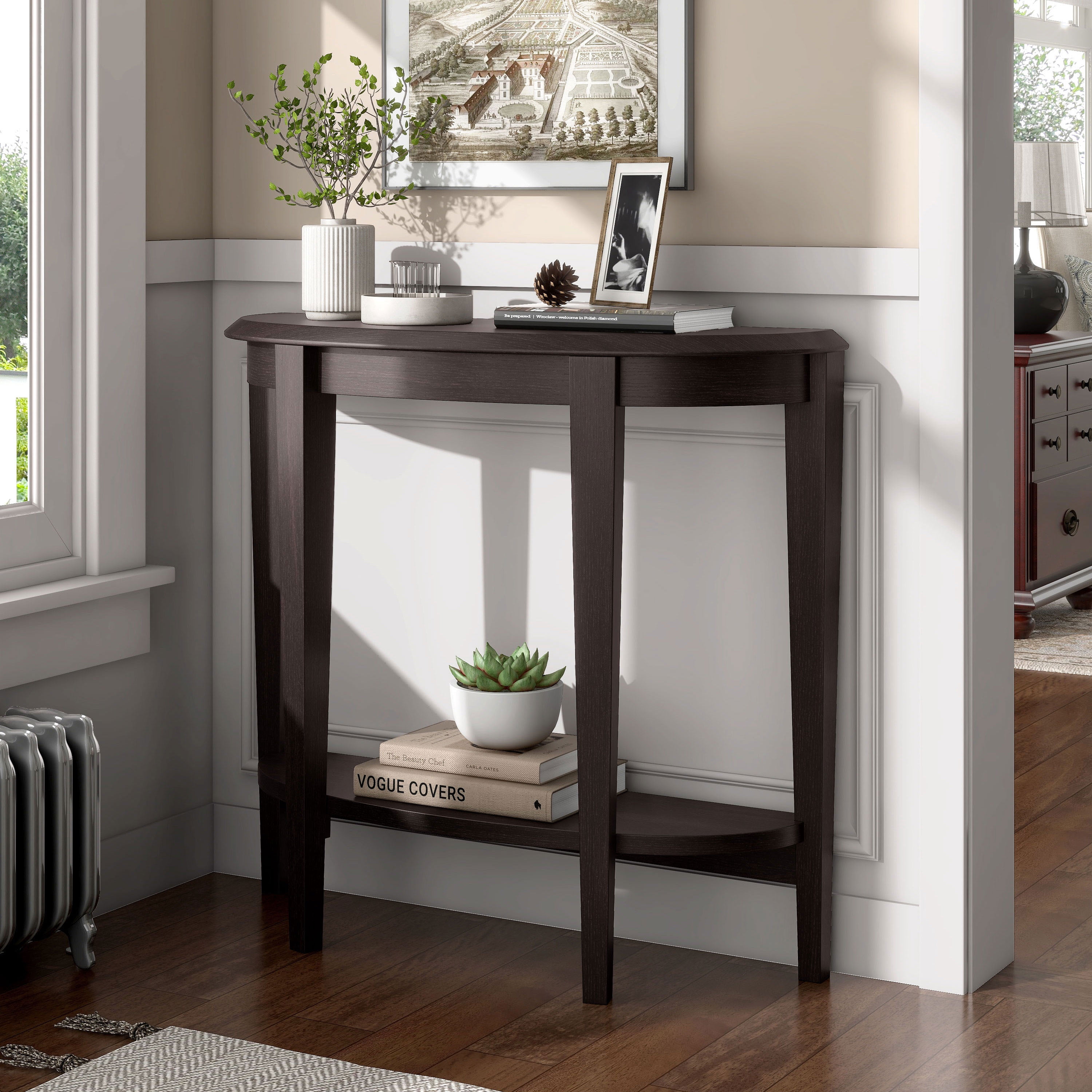 Furniture of America Loun 1-Shelf Wood Brown Console Table