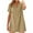 Khaki., variant on Akafmk Summer Dresses for Women Casual Dresses,Solid Color V-Neck Short Dress Short Sleeve Mini Dresses Cotton Linen T Shirt Dresses