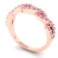 thumbnail image 2 of 0.495 ctw Wedding Band for Women - 14K Rose Gold Simulated Pink Diamond Stackable Eternity Ring, 2 of 6