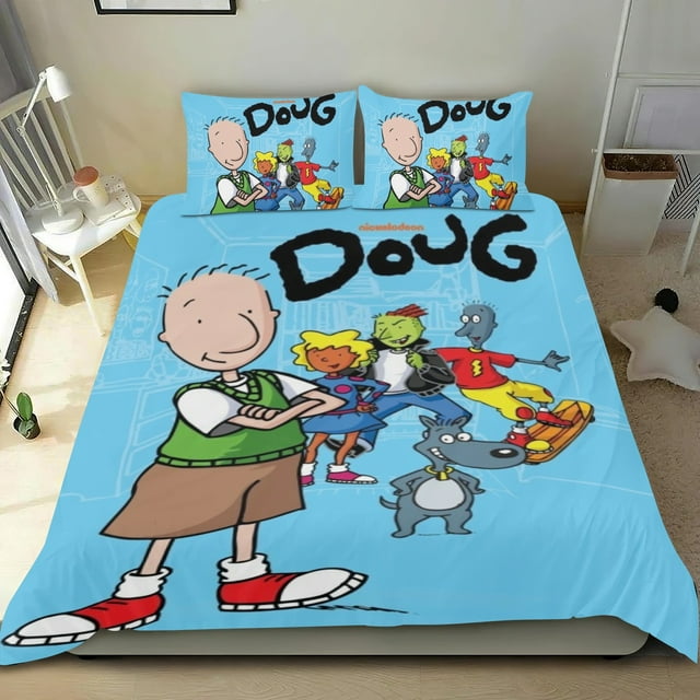 Doug Conjunto de sábanas temático, trío de piezas, cómodo y amigable con la piel, diseño único, regalo de decoración para el hogar para familiares, amigos y fans,135cm *200cm