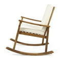 thumbnail image 3 of Noble House Candel Outdoor Acacia Wood Rocking Chair Teak with Cream Cushion, 3 of 20