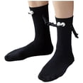 thumbnail image 3 of Calcetas de Medio Tubo MagSoxBlack 1Par Negro 5-9.5US Animados Calcetines Tubo Medio Magnéticos Poliéster., 3 of 5