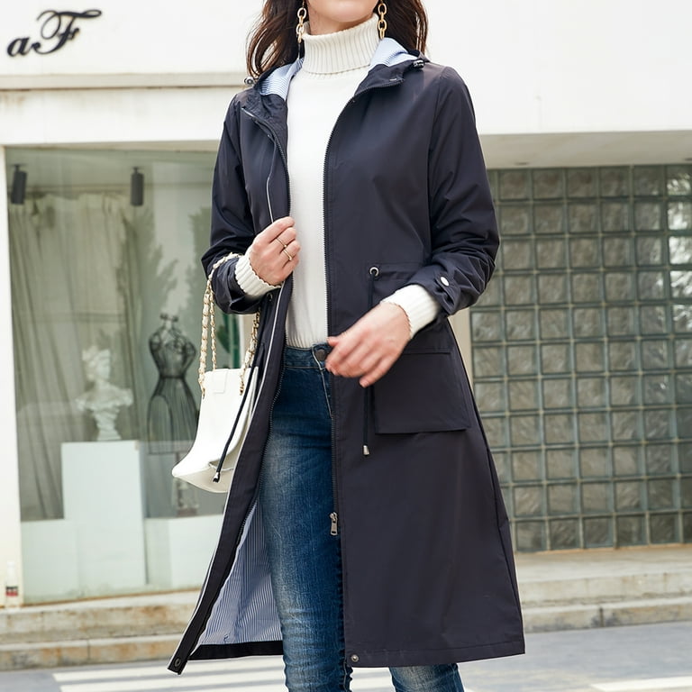 ホットマン セール Hooded Raincoat Women's Defitshape Rain Casual Long Jacket Clothing