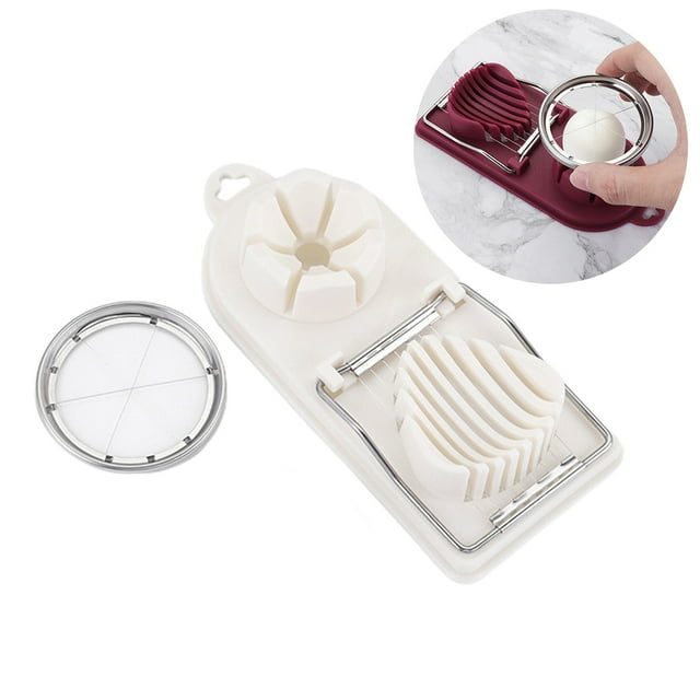 Herramienta para cortar huevos de acero inoxidable, cortador de huevos con forma de pétalo, 2 estilos de corte, separador divisor Manual