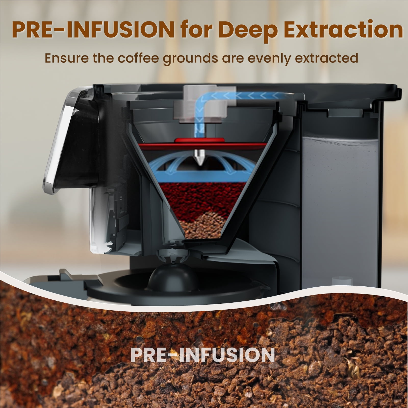 Gevi 12-Cup Programmable Drip Coffee Maker, Touch Screen Control, Auto Shut-Off, Iced Coffee Function, Anti-Drip System - Perfect for Home & Office