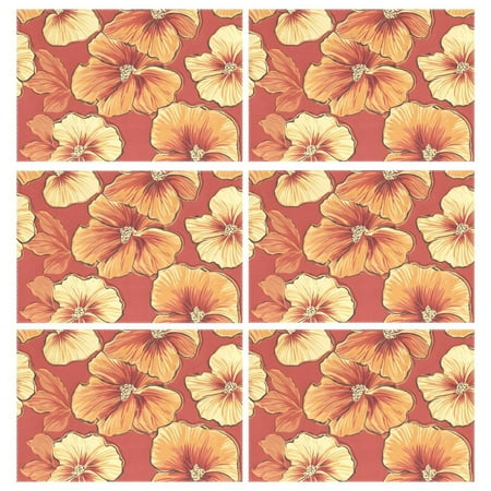 

Ryvnso Placemats Set of 6 Elegant Tropical Floral-k8 Dining Mats Heat-Resistant Non-Slip Washable Table Mat