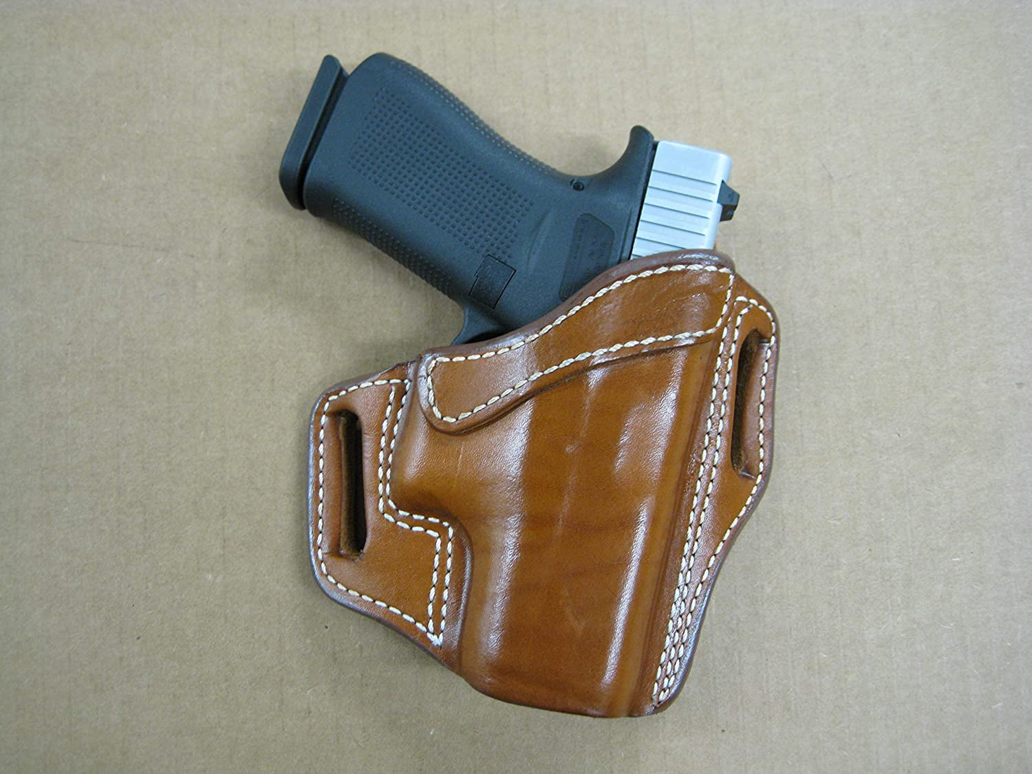 Azula Gun Holsters Azula Two Slot Pancake Holster, Leather, Black, Right Handed