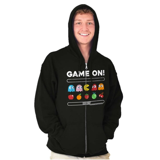 Game On Vintage 80s PACMAN Gamer Zip Up Hoodie Men's Women's Brisco