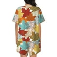 thumbnail image 6 of Fuzoiu Fall Maple Leaves Print Women's Short-Sleeved Pajama Set,Lounge Sleepwear Set,Womens Pajama Sets 2 Piece,Button-Up Top and Shorts with Pockets-Large, 6 of 7