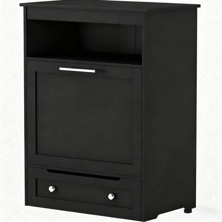 Orthopedic Dog Bed, Pet Feeder Station Storage Cabinet, with Dog Raised Bowls, Black, Black Dog Bed,Wood Cat Bed, Pet Supplies Pet Beds & Furniture