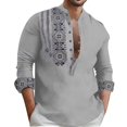 thumbnail image 1 of Camisas Tipo Para Hombre Camisa para hombre Manga larga Solapa Tendencia Medio cárdigan Camisa delgada informal (Grey, L), 1 of 6