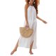 thumbnail image 3 of Lucakuins Mujeres Bikini Cover-ups Verano Color sólido Suelto Sin espalda Slit Halterneck Traje de baño para la playa Traje de baño Lucakuins  moda, 3 of 6