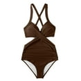 thumbnail image 5 of Aoochasliy Swimsuit Clothes Women Front Cross Cutout One-Piece Swimsuits Swimwear Tankini Monokini Beachwear, 5 of 5