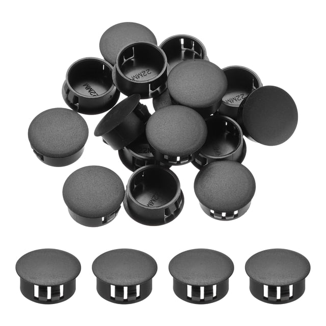 Uxcell 32Pcs 19mm(3/4') Black Round Hole Plugs Nylon Plastic Flush Type Hole Plug Insert End Cap for Locking Hole Tube