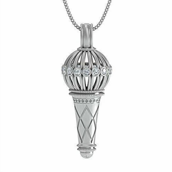 2 Ct Round Cut Lab-Created Diamond Hanuman Gada Pendant 14k White Gold Plated