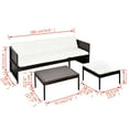 thumbnail image 2 of vidaXL 3 Piece Garden Lounge Set with Cushions Poly Rattan Brown, 41381, 2 of 7