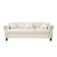 thumbnail image 6 of Chesterfield Faux Leather Sofa, 3 Seaters Button Tufted Couch with Storage and Nailhead Trims for Living Room Office, 6 of 11