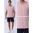 thumbnail image 4 of DARING DIVA Men's Casual Short Sleeve Pullover Drawstring Hooded T-Shirt 2XL Pink, 4 of 6