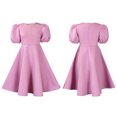 thumbnail image 4 of Mode d'Été Robe Élégante Col Rond Manches Bouffantes Robe Femmes, 4 of 4
