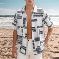 thumbnail image 2 of ZVNAΖH Men's Casual Geometric Print Shirt, Short Sleeve Collared Button Down Top for Summer Vacation & Daily, M-5XL, 2 of 9