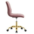 thumbnail image 3 of Modway Ripple Armless Performance Velvet Office Chair in Gold Dusty Rose, 3 of 9