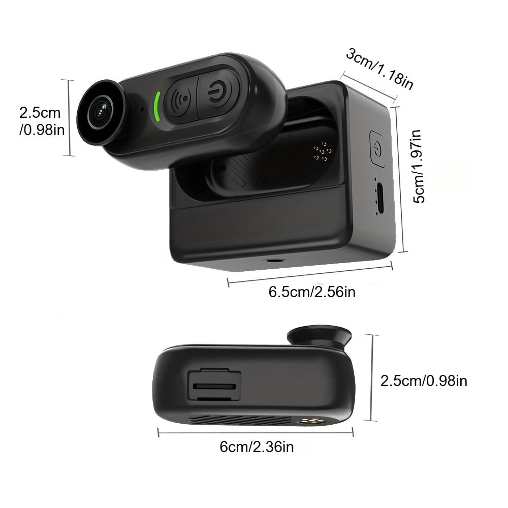 4K Mini Body Camera, Thumb Size Action Body Cam, Wearable Sports Cameras, Hands-Free POV Recording, Helmet Mount, Magnetic Sport DV for Bike Cycling, for Vlogging Pet Walk