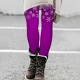 thumbnail image 2 of BLVB Christmas Leggings for Women Fall Winter Stretchy Lounge Pants Snowflake Printed Casual Comfy Trousers for Vacation, 2 of 5