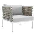 thumbnail image 3 of Modway Harmony 7-Piece Sunbrella? Basket Weave Outdoor Patio Aluminum Sectional Sofa Set in Tan Gray, 3 of 10