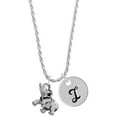 thumbnail image 1 of Delight Jewelry Silvertone Elephant Silvertone Script Initial Disc - I - Charm Necklace, 20"+3", 1 of 4