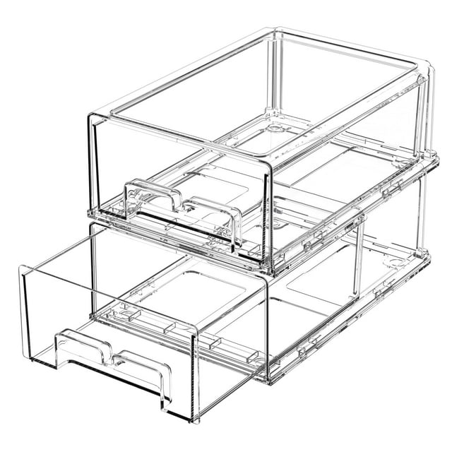 Organizador de nevera DAMYNUO con cajones para nevera, paquete de 2 unidades, transparente