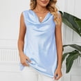 thumbnail image 2 of Top sin mangas para mujer, ropa de moda holgada de Color sólido con cuello libre para compras de viaje, 2 of 8
