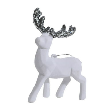 Clearance! Deer Christmas Tree Decoration Glitter Figures Statue Miniature Gift Hanging Ornaments For Party Garden Holiday Photography Prop Home Decor