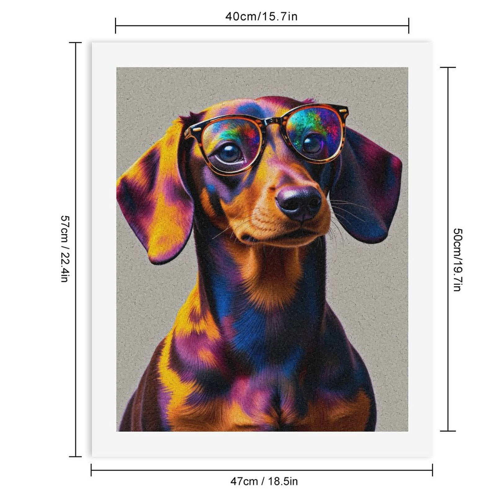 Paint by Numbers Kit for Adults, Colorful Dachshund with Glasses Paint by Numbers, Easy Paint by Numbers Kit for Adults Beginner, DIY Adult Paint by Number Kits on Canvas, Home Decor