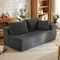 thumbnail image 5 of FRMALL 105" Modular L-Shaped Sectional Sofa with Cup Holders, Deep Seat Corduroy Cloud Couch for Living Room, Gray, 5 of 10