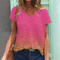 thumbnail image 2 of Gibobby Playera de Verano para Mujer Camisetas manga corta verano para mujer, camisetas entrenamiento informales con cuello , camisetas básicas tipo tún(Rosa caliente,M), 2 of 4