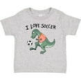 thumbnail image 3 of Inktastic I Love Soccer-Dinosaur in Orange Boys or Girls Baby T-Shirt, 3 of 5