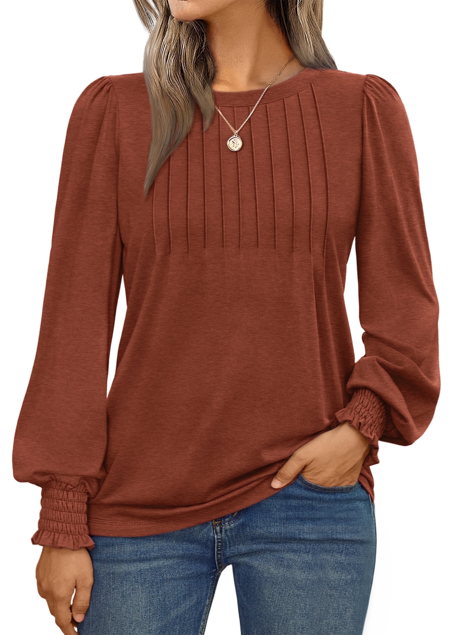 Seven7 Women's High-Low Hem Super Soft Waffle Knit Crew Pullover