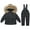 Black, variant on Kids Snow Suits Kids 2 Piece Snowsuit Set Waterproof Windproof Overalls Warm Snowboarding Ski Suits Kids Down Coat Ski Jacket