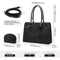 thumbnail image 3 of YOUI-GIFTS Laptop Tote Bag for Women, Waterproof PU Leather Work Computer Satchel Bags 15.6 Inch Briefcase Bag with USB Charging Port Office Shoulder Messenger Purse 2pcs Set, Black, 3 of 7