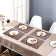 thumbnail image 4 of Decozen Placemats Set of 8 for Dining Table - Plastic Rectangular Vinyl, PVC, 18"x12" - Dark Brown, 4 of 9