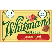 WHITMAN'S SAMPLER Assorted Milk & Dark Chocolate Gift Box, 10 oz. ( 22 pieces)