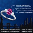 thumbnail image 2 of Gem Stone King 2.15 Ct Oval Pink Created Sapphire Sky Blue Aquamarine 925 Sterling Silver Ring (Size 9), 2 of 6