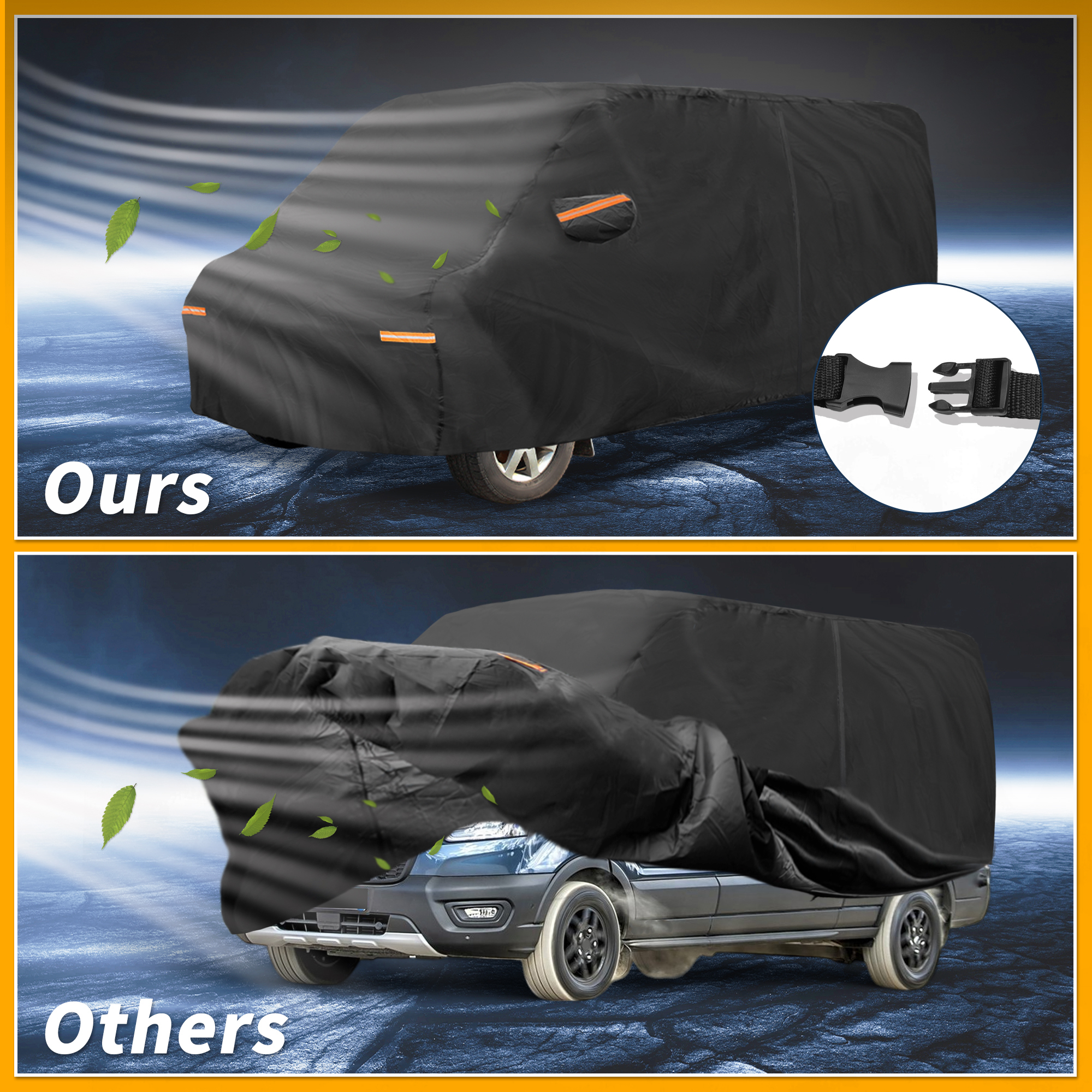 Unique Bargains Durable Waterproof Car Cover Black ["for Ford Transit Connect"]