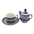thumbnail image 2 of Blue Rose Polish Pottery Nature Individual Teapot & Cup, 2 of 3