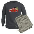 thumbnail image 6 of CafePress - Berners Red Christmas Truck - Men's Long Sleeve Charcoal Pajama Set, 6 of 7