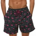 thumbnail image 1 of La natación con cordón impresa tropical de los hombres jadea los pantalones cortos deportivos ocasionales de los pantalones de la playa del flamenco, 1 of 6